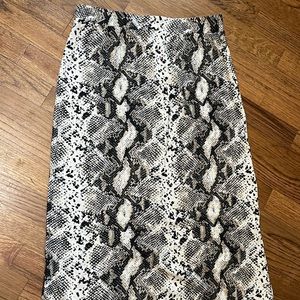 Snakeskin midi skirt